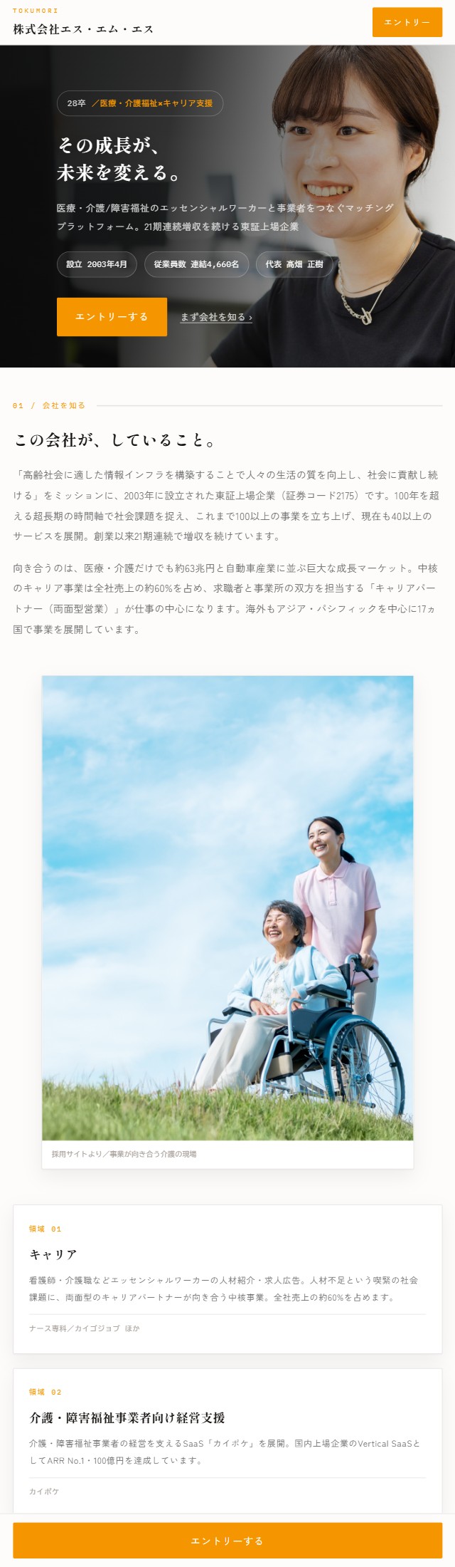 株式会社エス・エム・エスのエントリーLP